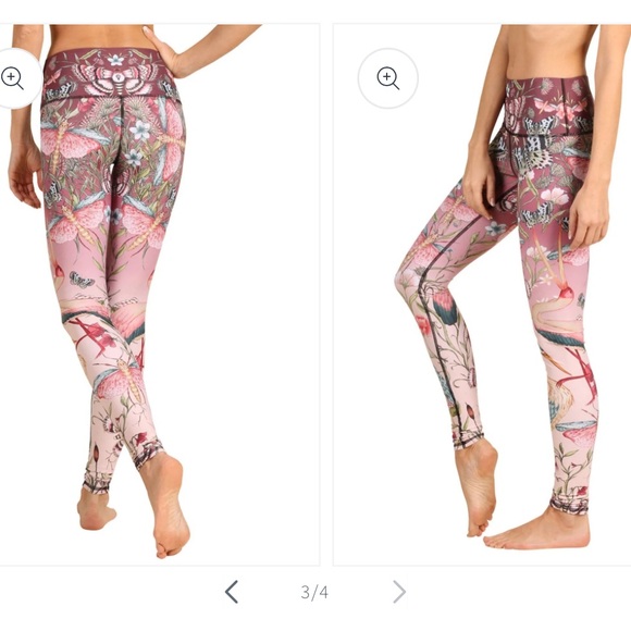 Yoga Democracy pretty in pink butterfly eco friendly leggings XS - Picture 3 of 9